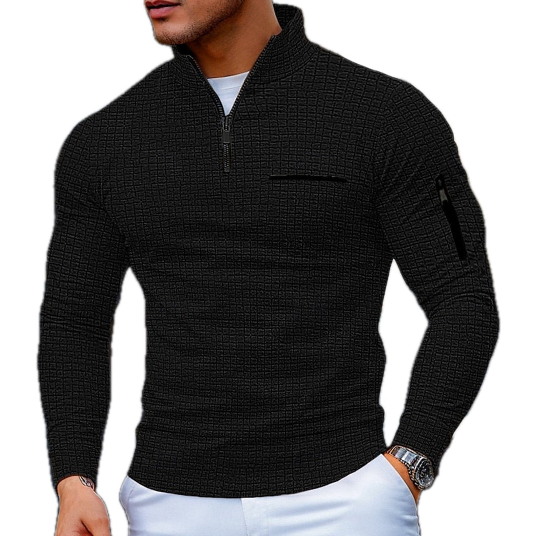 Vittore Gestructureerde Halfzip Sweater