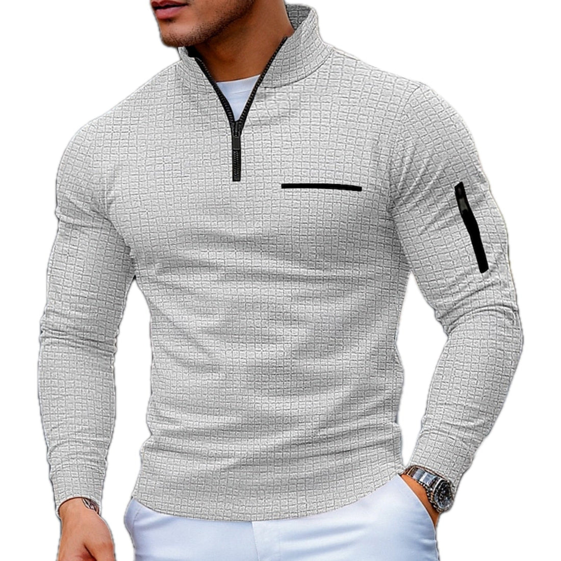 Vittore Gestructureerde Halfzip Sweater