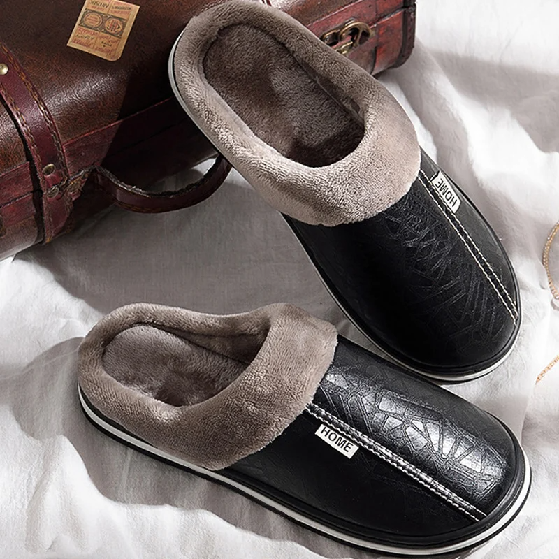 Lino Gevoerde Pantoffels met Pluche Rand