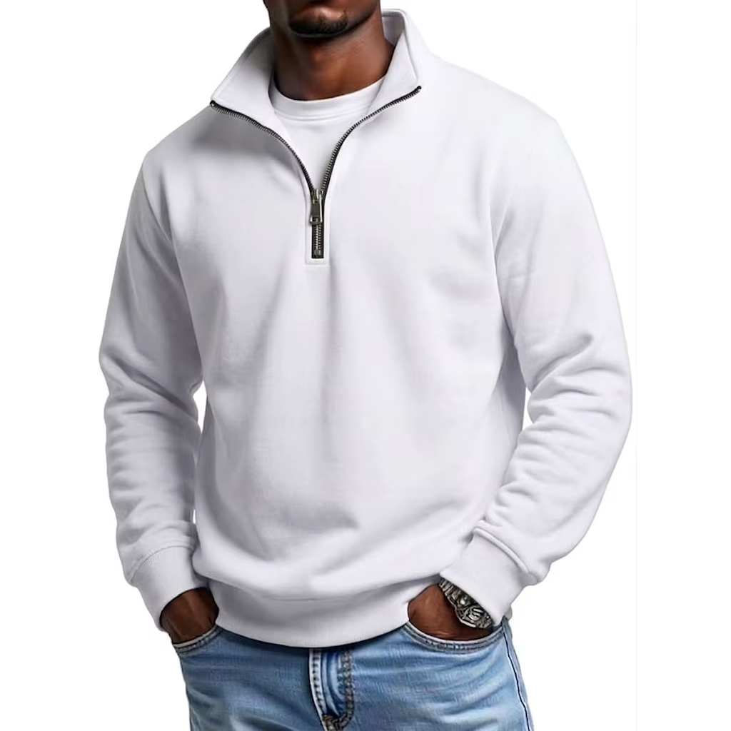Osvaldo Fleece Halfzip Sweater - Wit