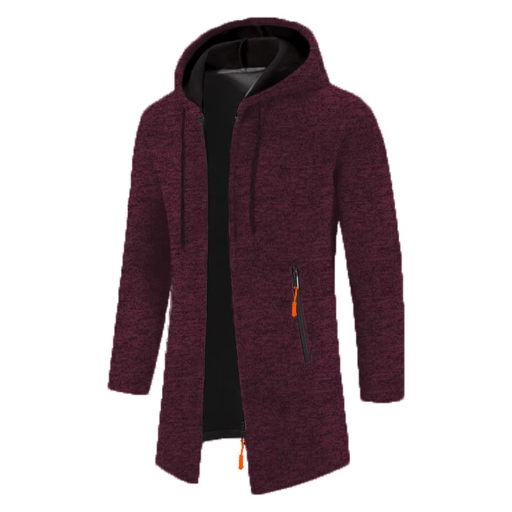 Nicolo Gebreid Vest met Capuchon - Bordeaux