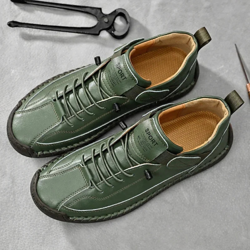 Ermanno Handgestikte Veterschoenen met Klittenband