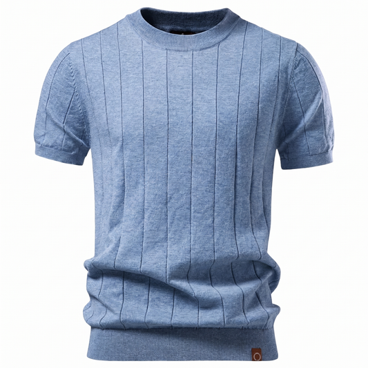 Lucento Rib Tee – Verfijnd, Ademend & Modern