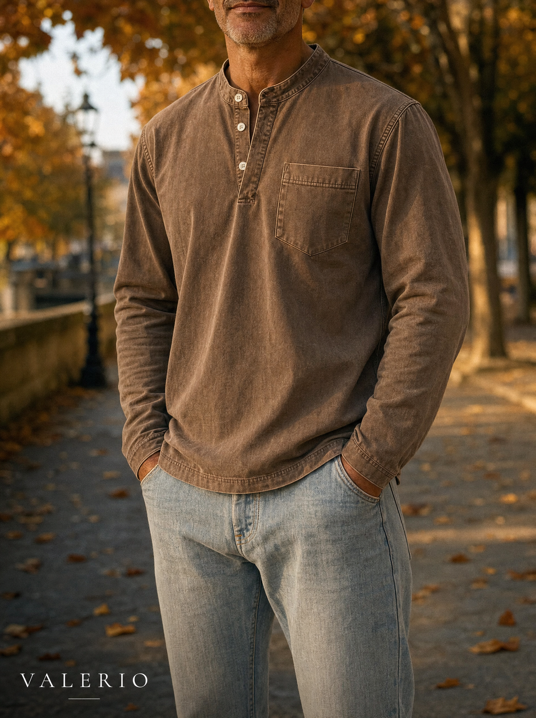 Cassiano Katoenen Henleyshirt