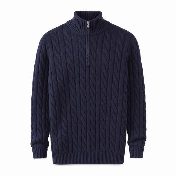 Dario Kabelgebreide Halfzip Trui