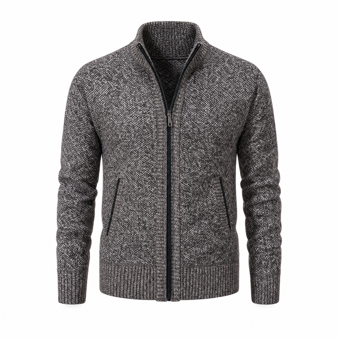 Ivo Gebreid Vest met Opstaande Kraag