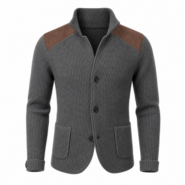 Ettore Gebreide Blazer met Suède Patches