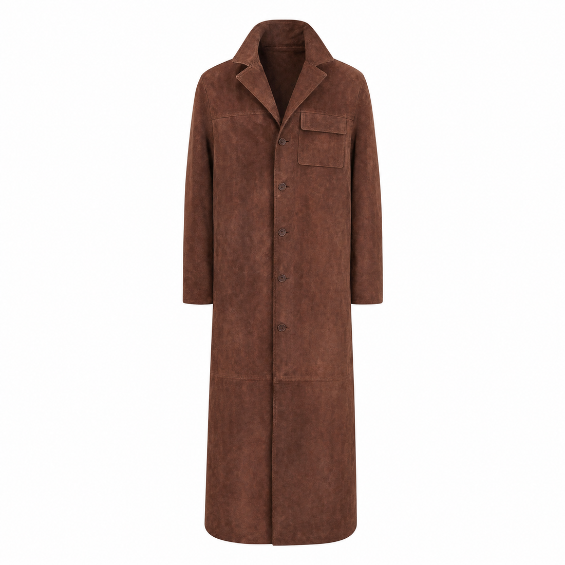 Mauro Leren Lange Trenchcoat