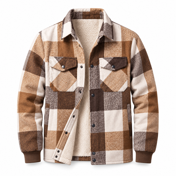 Fulvio Geruite Overshirt met Sherpavoering