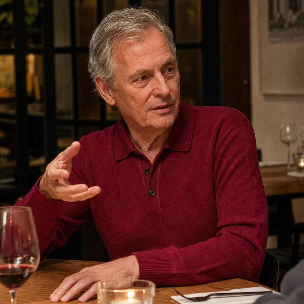 Rodolfo Fijngebreide Polotrui met Knoopsluiting
