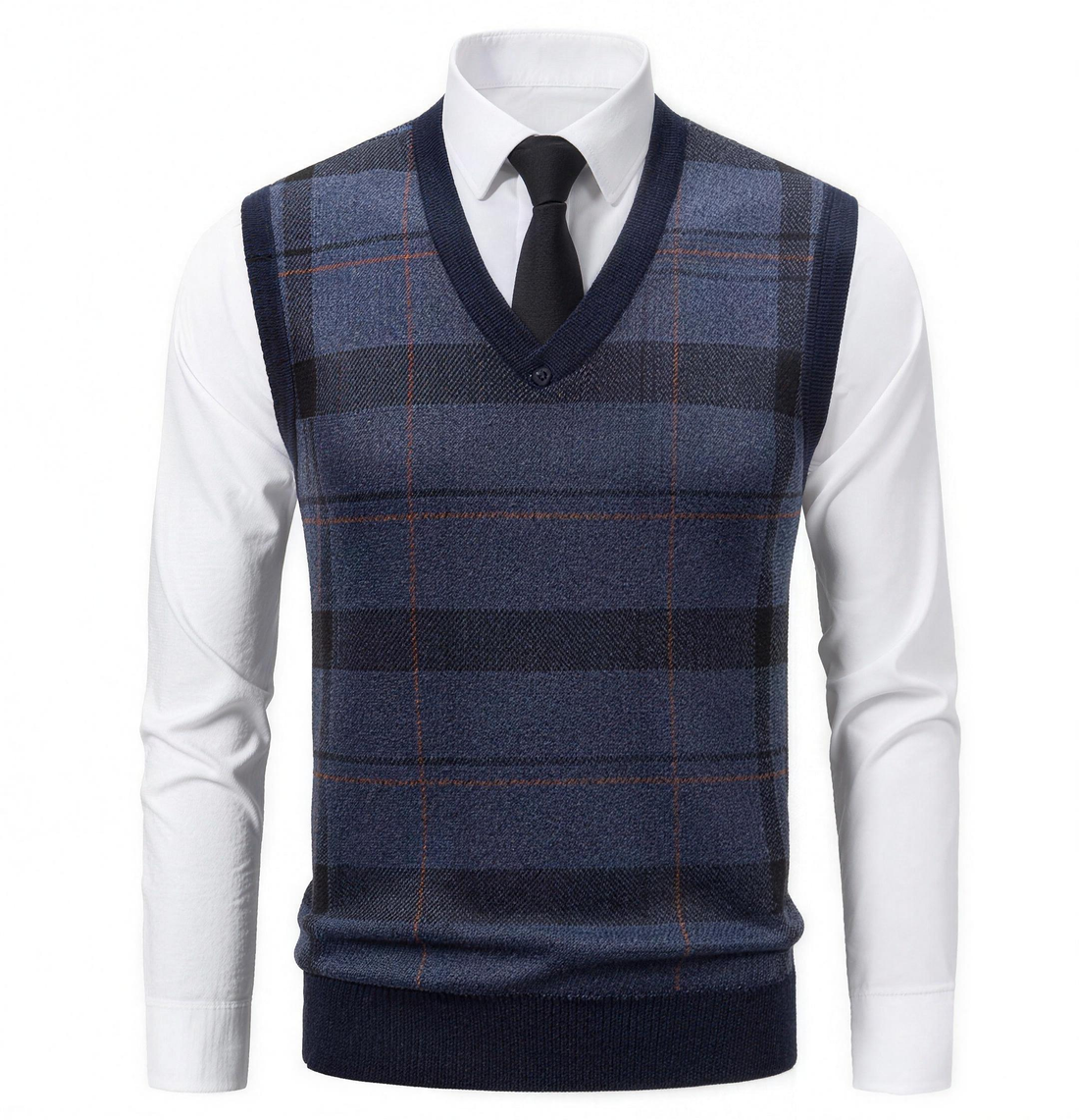 Edgardo Geruite Spencer met V-hals - Marineblauw