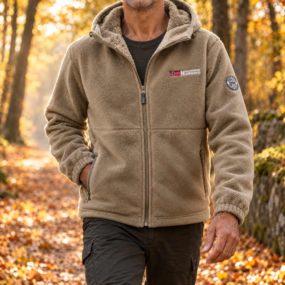 Gianni Fleece-gevoerde Jack met Capuchon