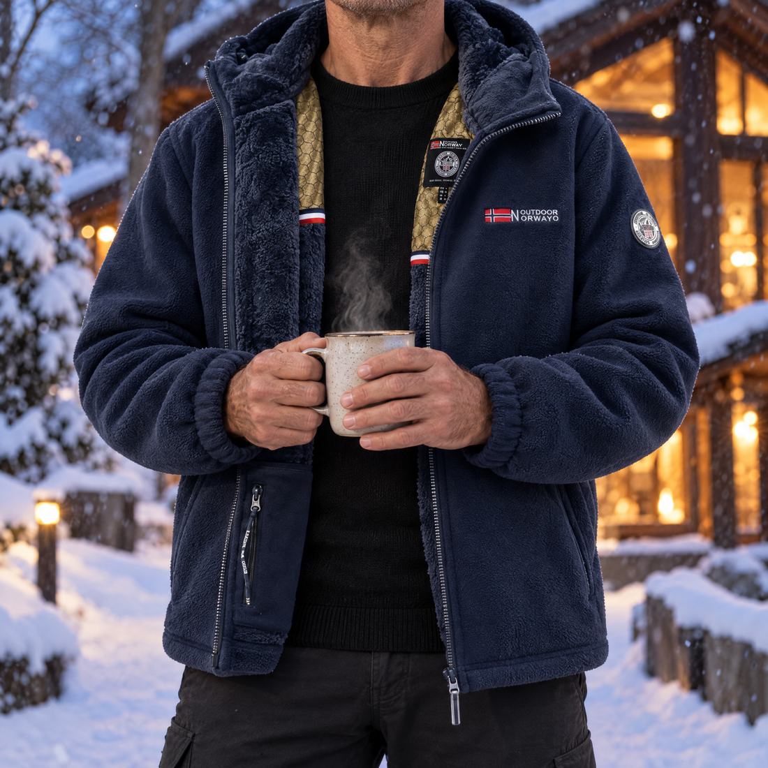 Gianni Fleece-gevoerde Jack met Capuchon