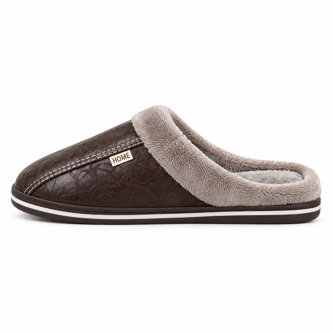 Lino Gevoerde Pantoffels met Pluche Rand