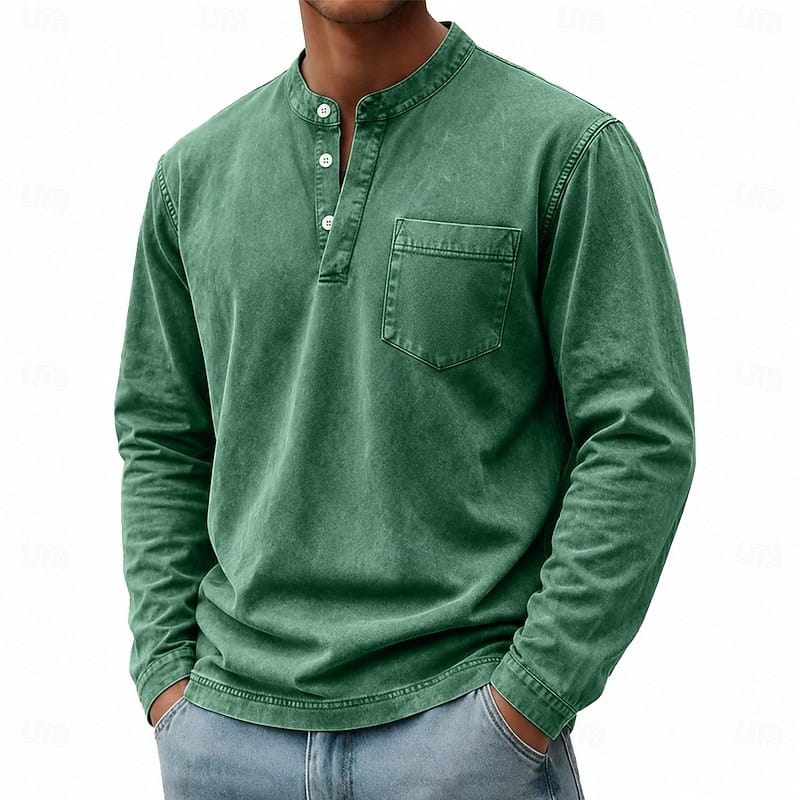 Cassiano Katoenen Henleyshirt