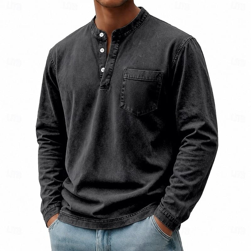 Cassiano Katoenen Henleyshirt