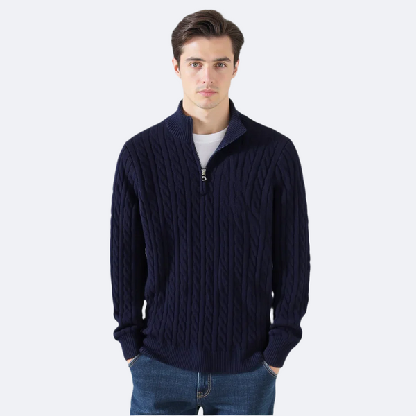 Dario Kabelgebreide Halfzip Trui